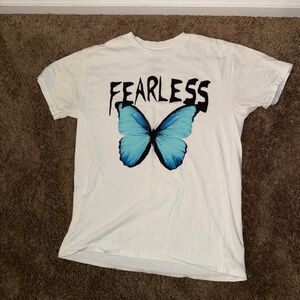 Fearless T-Shirt with Blue Butterfly